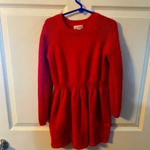 Girls Red Cat and Jack Sweater dress.